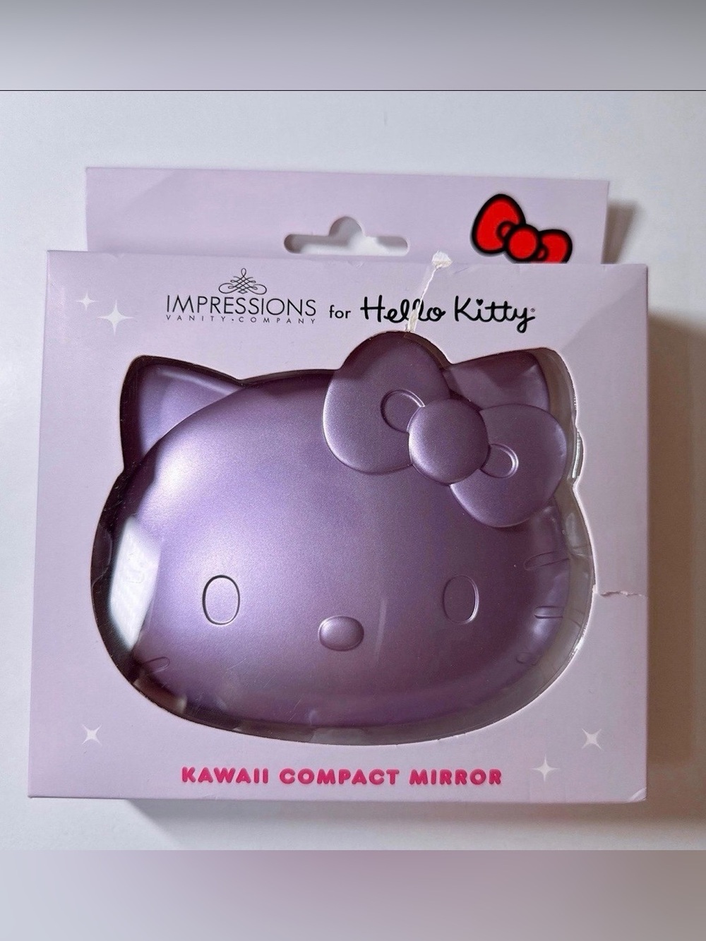 HELLO KITTY Metallic Purple Kawaii Compact Mirror-NEW IN BOX